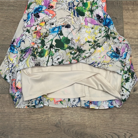 EXPRESS Womens Size 2 Watercolor Floral Fit Flare  Dress Y2K Party Going Out - Picture 6 of 15